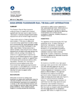 Highspeed passenger rail tieballast interaction