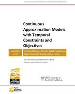 Continuous Approximation Models with Temporal Constraints and Objectives