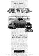 Using allway stop control for residential traffic management