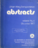 Urban Mass Transportation Abstracts  Vol 4