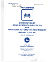 Proceedings Conference on Basic Research Directions for Advanced Automotive Technology February 1314 1979 Volume II