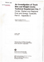 Investigation of Truck Size and Weight Limits  Technical Supplement Vol 7 Carrier Market and Regional Cost and Energy Tradeoffs pt 2