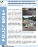 A Road Map for Advancing Permeable Pavement as a Stormwater Transportation and Flood Control Solution Policy Brief