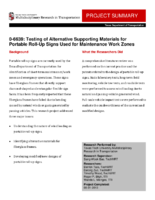 Testing of alternative supporting materials for portable rollup signs used for maintenance work zones  summary