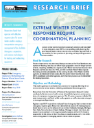 Extreme Winter Storm Responses Require Coordination Planning Research Brief