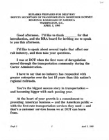 Deputy Secretary of Transportation Mortimer Downey Speeches April 1995