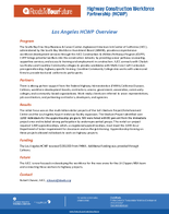 Highway Construction Workforce Partnership HCWP Los Angeles HCWP Overview