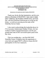 Deputy Secretary of Transportation Mortimer Downey Speeches November 1998