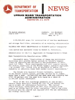 Department of Transportation News Urban Mass Transportation Administration UTMA 7653