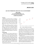 Analysis of minimum rail size in heavy axle load environment