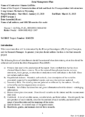 Characterization of Soil and Rock for Transportation Infrastructure Using Seismic Methods in Wyoming Data Management Plan