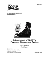 Enhancement of SDDOTs Pavement Management System