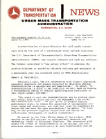 Department of Transportation News Urban Mass Transportation Administration UMTA 7631