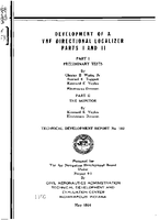 Development of A Vhf Directional Localizer Parts I and II