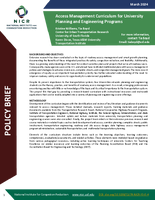 Access Management Curriculum for University Planning and Engineering Programs Brief