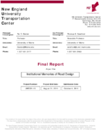 Institutional Memories of Road Design