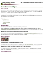 Human Environment Digest June 2 2016