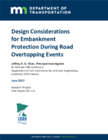 Design considerations for embankment protection during road overtopping events  final report
