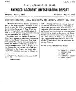 Investigation of Aircraft Accident AMERICAN AIRLINES ELIZABETH NEW JERSEY 19520122
