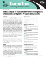MetaAnalysis of Graduated Driver Licensing Laws Effectiveness of Specific Program Components Traffic Tech
