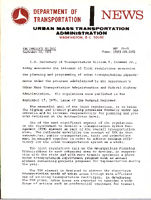 Department of Transportation News Urban Mass Transportation Administration UMTA 7575