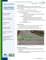 Project Summary Passive Pedestrian Detection Analysis