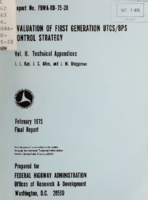 Evaluation of the First Generation UTCSBPS Control Strategy  Volume 2  Technical Appendices