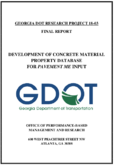 Development of Concrete Material Property Database for Pavement ME Input