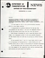 Excerpts of Remarks Prepared for Delivery by Secretary of Transportation John A Volpe before the Groundbreaking Ceremony of the Dallas Chamber of commerce and the Trinity Improvement Association