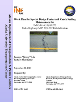 Work plan for special design features and crack sealing maintenance