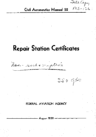 CAM 52 Repair Station Certificate 1959