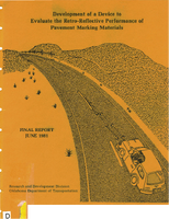 Development of a Device to Evaluate the RetroReflective Performance of Pavement Marking Materials