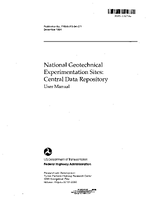 National Geotechnical Experimentation Sites Central Data Repository User Manual