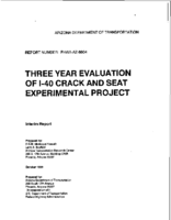 Three year evaluation of I40 crack and seat experimental project