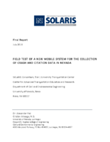 Field Test of New Mobile System for the Collection of Crash and Citation Data in Nevada
