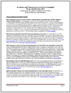 Air Quality and Transportation Conformity Highlights Winter OctNovDec 2011