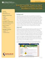 Iowa DOT Provides ExpertonHand Technical Assistance to Promote Roundabouts Across the State