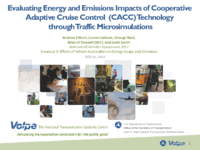 Evaluating Energy and Emissions Impacts of Cooperative Adaptive Cruise Control CACC Technology Through Traffic Microsimulations