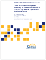 Class III  short line system inventory to determine 286000 lb 129844 kg railcar operational status in Kansas  final report