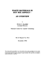 Waste Materials in Hot Mix Asphalt  An Overview