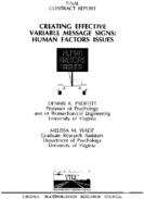Creating effective variable message signs  human factors issues