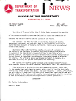 Department of Transportation News Releases for January 1971