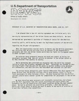 Statement of US Secretary of Transportation Brock Adams