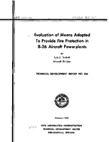 Evaluation of Means Adopted To Provide Fire Protection In B36 Aircraft Powerplants