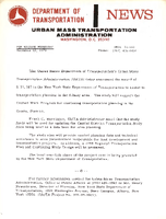 Department of Transportation News Urban Mass Transportation Administration UMTA 73103