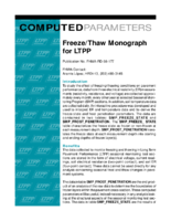 Computed parameters  freezethaw monograph for LTPP