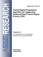 Transit Signal Progression Algorithm for Supporting Redwood Road Transit Signal Priority TSP