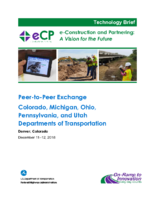 PeertoPeer Exchange  Colorado Michigan Ohio Pennsylvania and Utah Departments of Transportation Denver Colorado December 1112 2018 techbrief