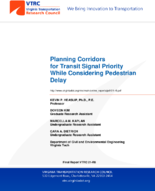 Planning Corridors for Transit Signal Priority While Considering Pedestrian Delay