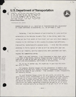 Remarks Delivered by US Secretary of Transportation Neil Goldschmidt at a News Conference in Washington DC